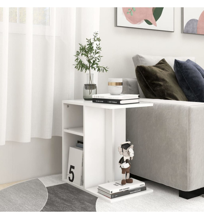Table d'appoint Blanc 50x30x50 cm Bois d’ingénierie | Mobilier & Déco