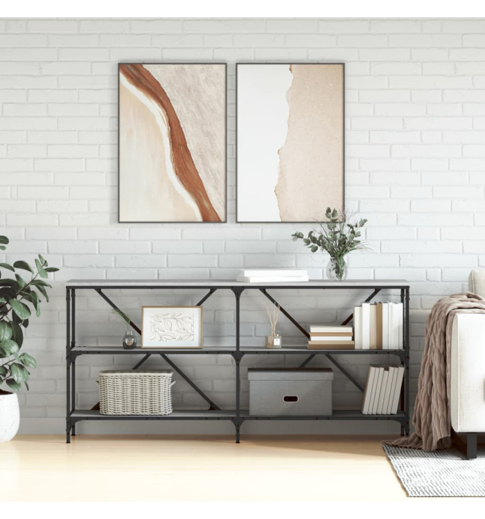 Table console sonoma gris 160x30x75 cm bois d'ingénierie et fer | Mobilier & Déco