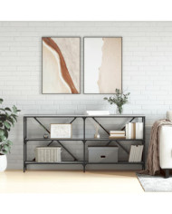 Table console sonoma gris 160x30x75 cm bois d'ingénierie et fer | Mobilier & Déco