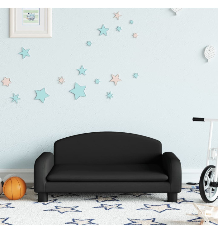 Canapé pour enfants noir 70x45x30 cm tissu | Mobilier & Déco
