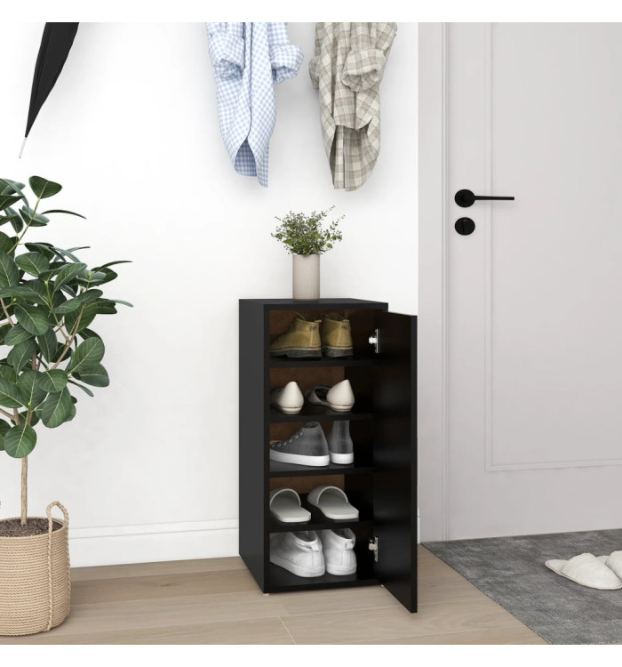 Armoire à chaussures Noir 32x35x70 cm Bois d’ingénierie | Mobilier & Déco