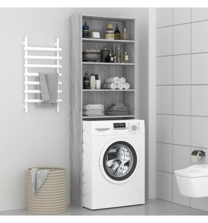 Meuble pour machine à laver Sonoma gris 64x24x190 cm | Mobilier & Déco
