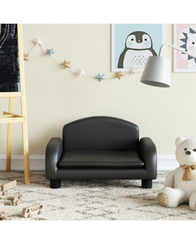 Canapé pour enfants noir 50x40x30 cm similicuir | Mobilier & Déco