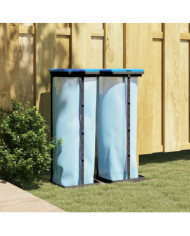 Porte-sacs poubelles 2 pcs noir et bleu 120 L PP | Mobilier & Déco
