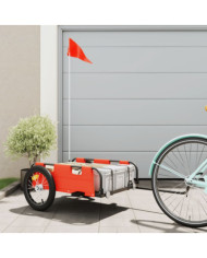 Remorque de vélo orange tissu oxford et fer | Mobilier & Déco