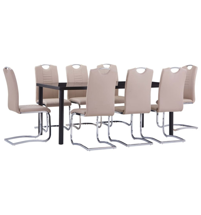 Ensemble de salle à manger 9 pcs Similicuir Cappuccino | Mobilier & Déco