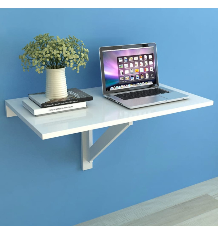 Table murale rabattable Blanc 100x60 cm | Mobilier & Déco
