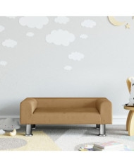 Canapé pour enfants marron 70x45x26,5 cm velours | Mobilier & Déco
