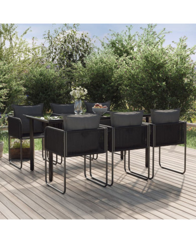Ensemble à manger de jardin 7 pcs Noir | Mobilier & Déco