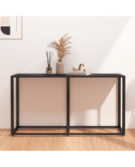 Table console Marbre noir 140x35x75,5 cm Verre trempé | Mobilier & Déco