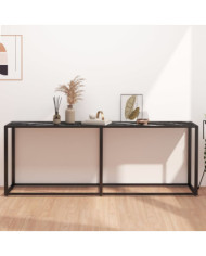 Table console Marbre noir 200x35x75,5 cm Verre trempé | Mobilier & Déco