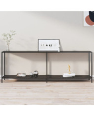 Table console Noir 220x35x75,5 cm Verre trempé | Mobilier & Déco