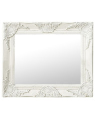 Miroir mural style baroque 50x40 cm Blanc | Mobilier & Déco