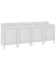 Table de travail commerciale avec armoire 240x60x96 cm Inox | Mobilier & Déco