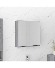 Armoire à miroir de salle de bain Sonoma gris 64x20x67 cm | Mobilier & Déco
