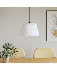 Abat-jour de plafonnier blanc Ø50x30 cm osier | Mobilier & Déco