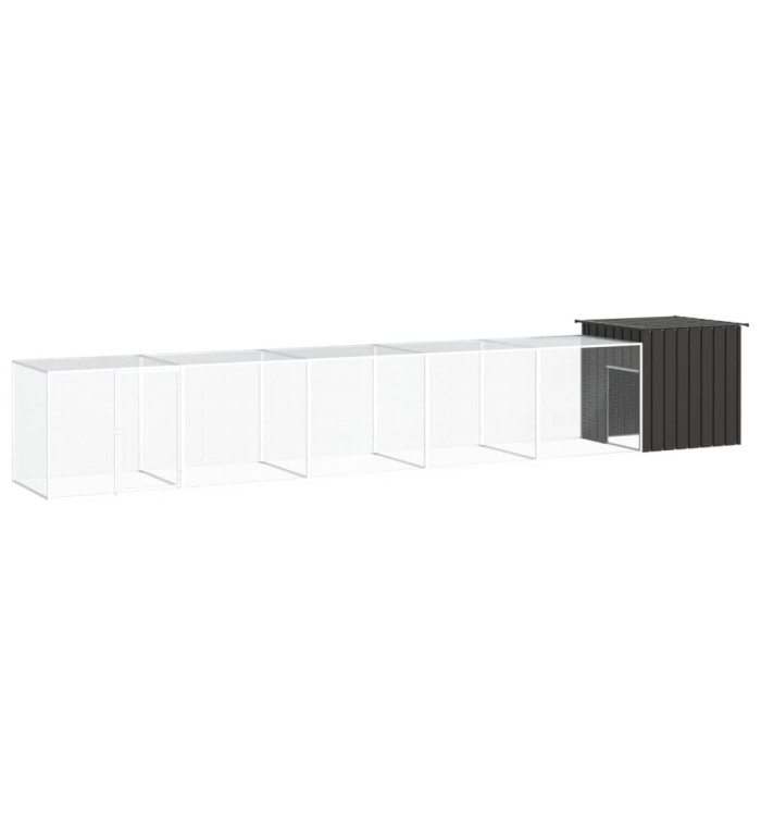 Poulailler Anthracite 600x91x100 cm Acier galvanisé | Mobilier & Déco