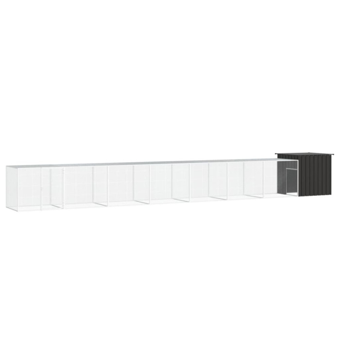 Poulailler Anthracite 800x91x100 cm Acier galvanisé | Mobilier & Déco