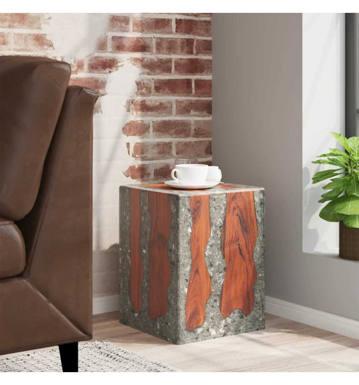 Tabouret Bois de teck massif et résine | Mobilier & Déco
