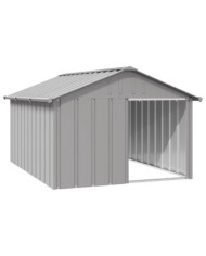 Niche pour chien Gris 116,5x153x81,5 cm Acier galvanisé | Mobilier & Déco