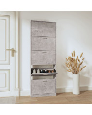 Armoire à chaussures Gris béton 59x17x169 cm Bois d'ingénierie | Mobilier & Déco