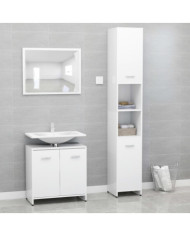 Ensemble de meubles de bain 3 pcs Blanc Bois d'ingénierie | Mobilier & Déco