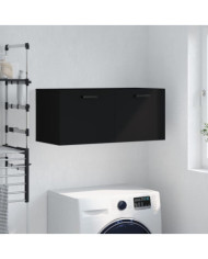 Armoire murale noir 80x36,5x35 cm bois d'ingénierie | Mobilier & Déco