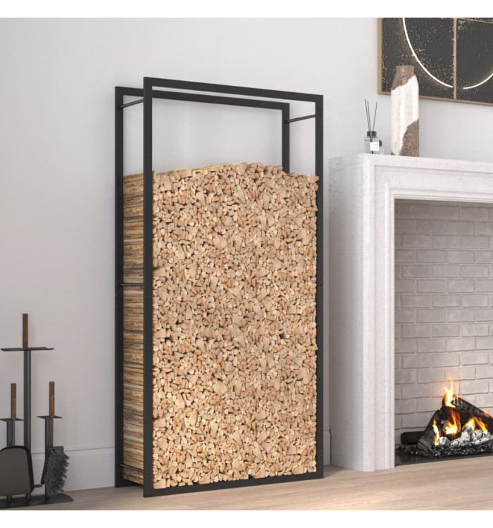 Portant de bois de chauffage Noir mat 80x28x154 cm Acier | Mobilier & Déco