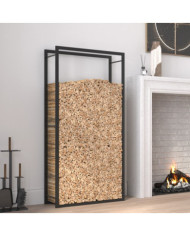 Portant de bois de chauffage Noir mat 80x28x154 cm Acier | Mobilier & Déco