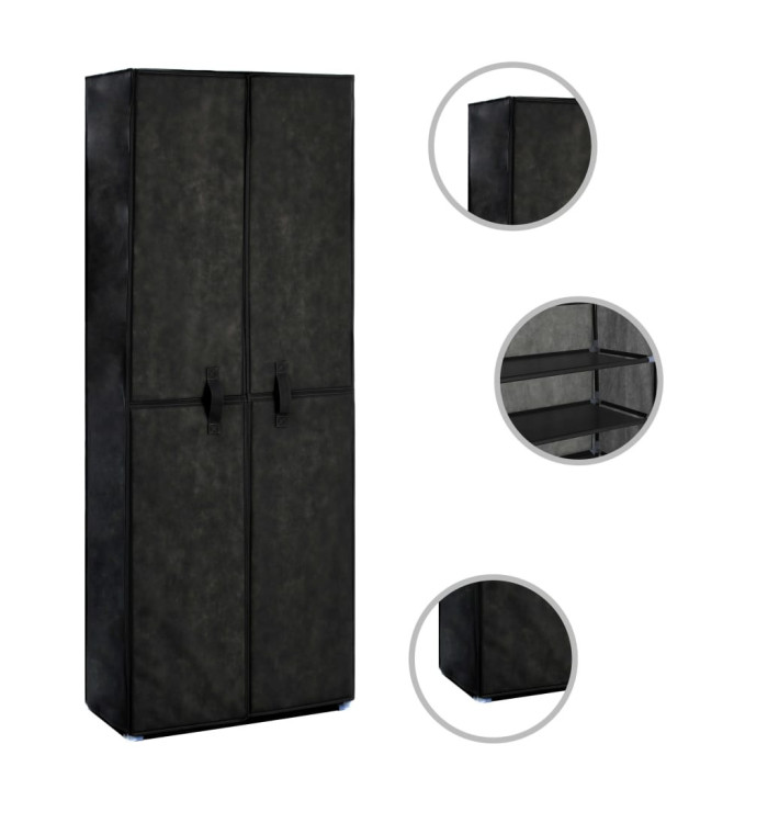 Armoire à chaussures Noir 60x30x166 cm Tissu | Mobilier & Déco