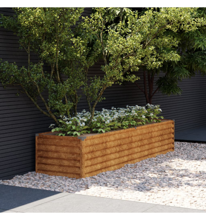 Lit surélevé de jardin 194x50x36 cm acier corten | Mobilier & Déco