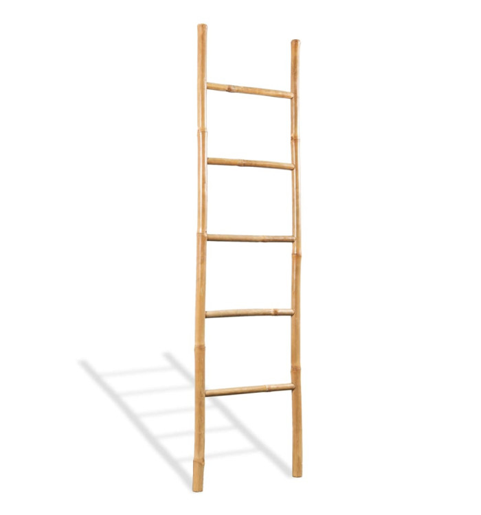 Échelle à serviettes 5 échelons Bambou 150 cm | Mobilier & Déco