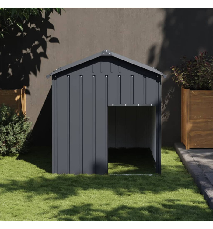 Niche pour chien avec toit anthracite acier galvanisé | Mobilier & Déco