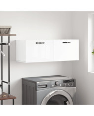 Armoire murale blanc brillant 100x36,5x35 cm bois d'ingénierie | Mobilier & Déco