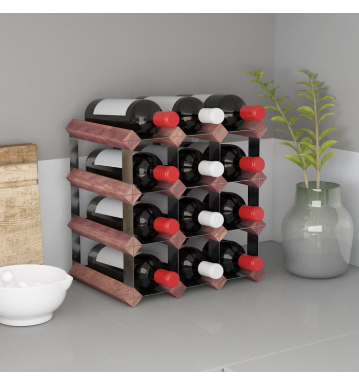 Casier à bouteilles pour 12 bouteilles Marron Bois pin solide | Mobilier & Déco