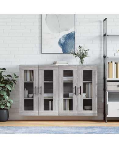 Armoires murales 2 pcs sonoma gris bois d'ingénierie | Mobilier & Déco