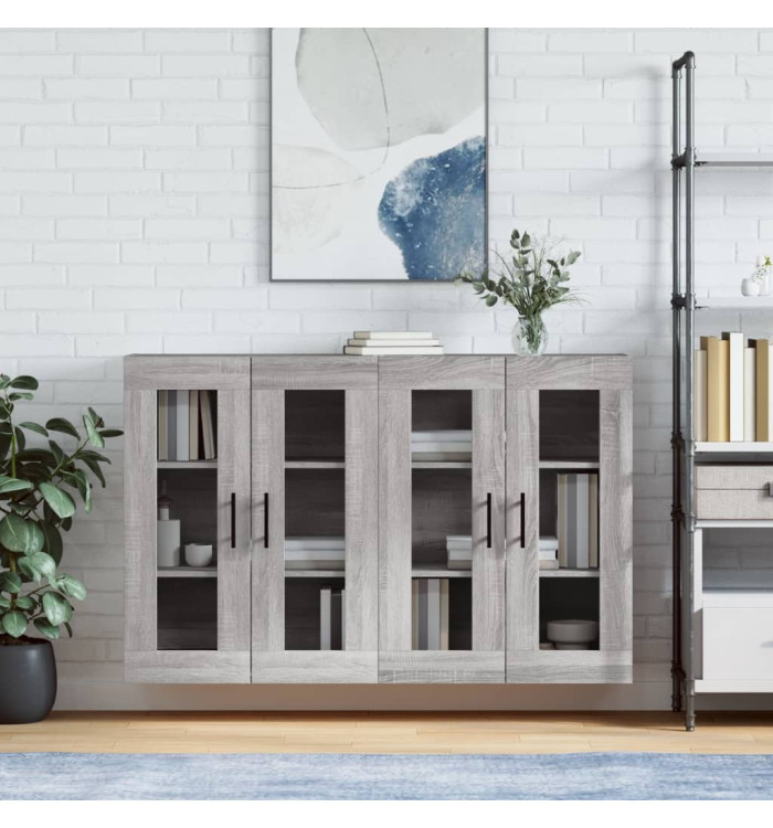 Armoires murales 2 pcs sonoma gris bois d'ingénierie | Mobilier & Déco