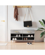 Banc à chaussures sonoma gris 102x35x55 cm bois d'ingénierie | Mobilier & Déco