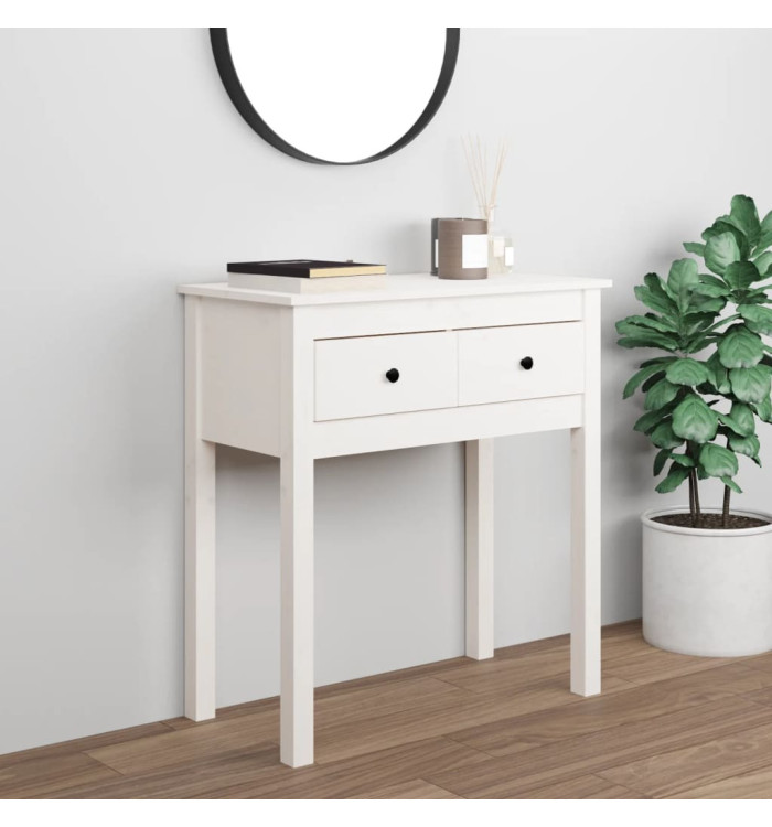 Table console Blanc 70x35x75 cm Bois massif de pin | Mobilier & Déco