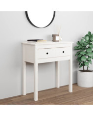 Table console Blanc 70x35x75 cm Bois massif de pin | Mobilier & Déco