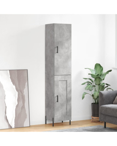 Buffet haut Gris béton 34,5x34x180 cm Bois d'ingénierie | Mobilier & Déco