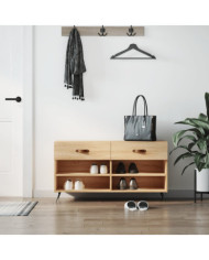 Banc à chaussures chêne sonoma 102x35x55 cm bois d'ingénierie | Mobilier & Déco