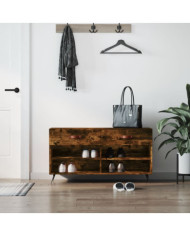 Banc à chaussures chêne fumé 102x35x55 cm bois d'ingénierie | Mobilier & Déco