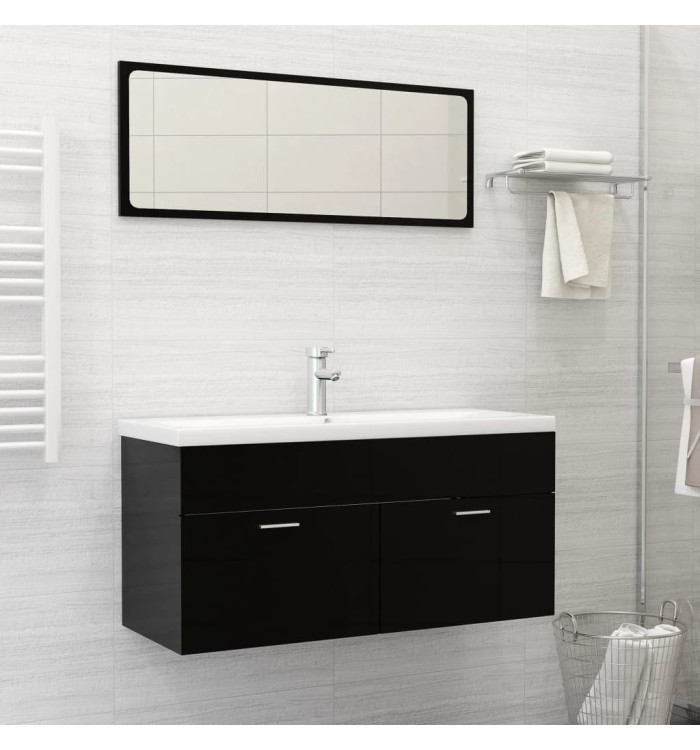 Lavabo encastré avec robinet 101x39x18 cm Céramique Blanc | Mobilier & Déco
