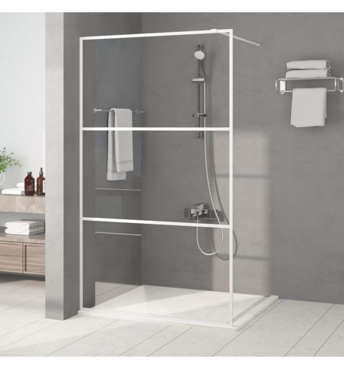 Paroi de douche Blanc 115x195 cm Verre ESG transparent | Mobilier & Déco