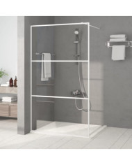 Paroi de douche Blanc 115x195 cm Verre ESG transparent | Mobilier & Déco