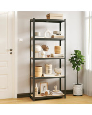 Étagère de rangement 5 niveaux Anthracite Acier bois ingénierie | Mobilier & Déco