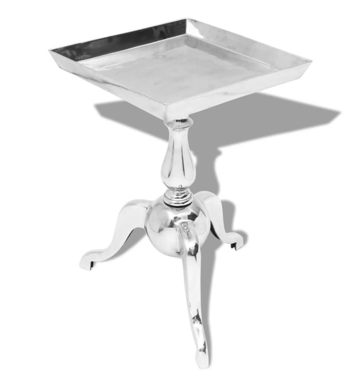 Table auxiliaire carrée Aluminium Argenté | Mobilier & Déco