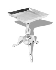Table auxiliaire carrée Aluminium Argenté | Mobilier & Déco