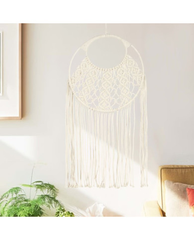 Cintre mural en macramé 40x80 cm Coton | Mobilier & Déco